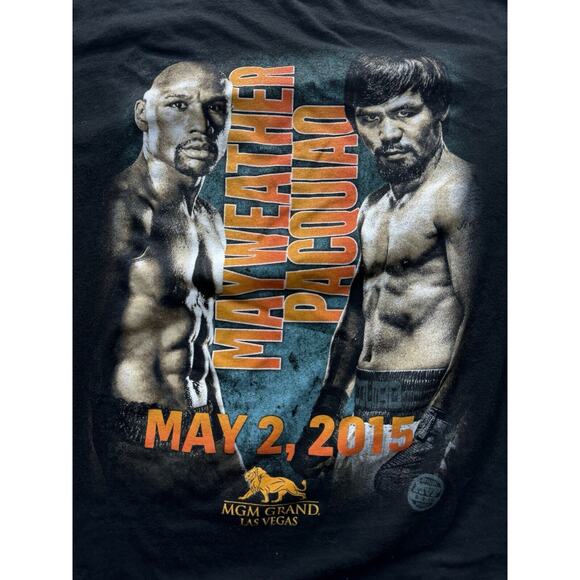 Floyd Mayweather Vs Manny Pacquiao Shirt Men’s 3XL Black Promo Boxing 2015 - Picture 2 of 5
